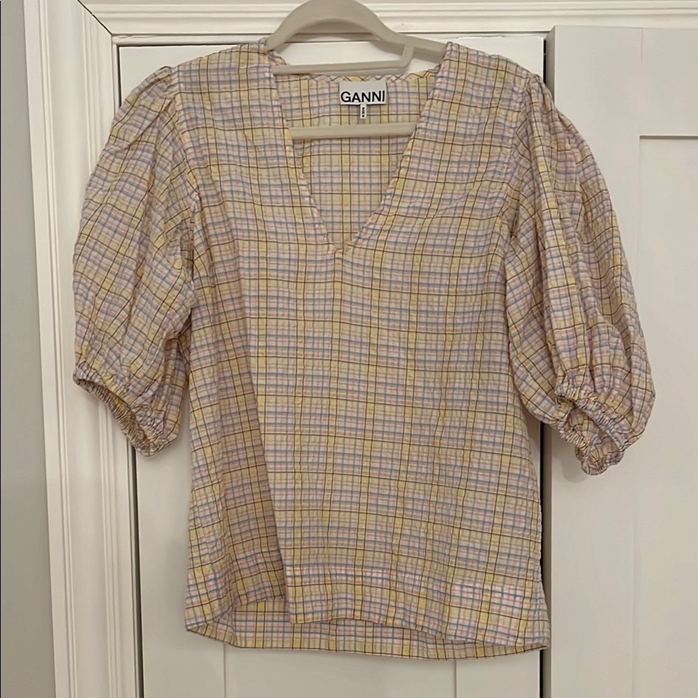 Ganni Yellow Blouse Top